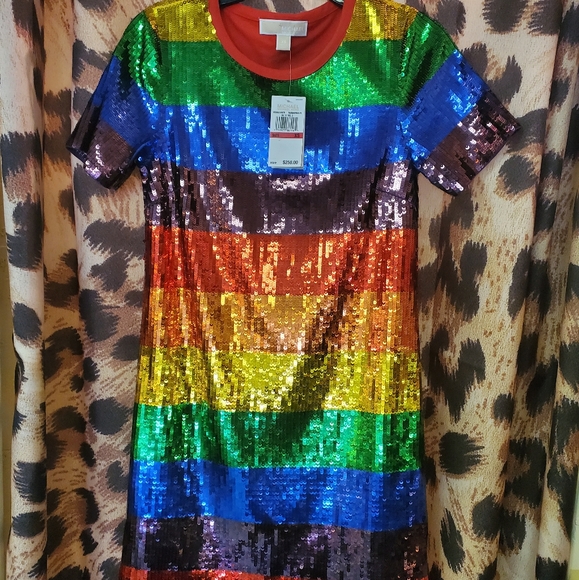 michael kors rainbow dress
